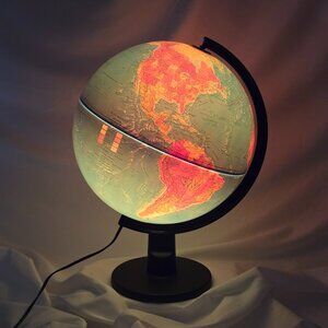 Vntg Lighted Globe, 1987 Scan-Globe A/S, Denmark, Plug-In Light Up Globe